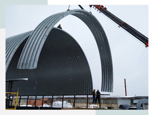 Полукруглые ангары в Майкопе